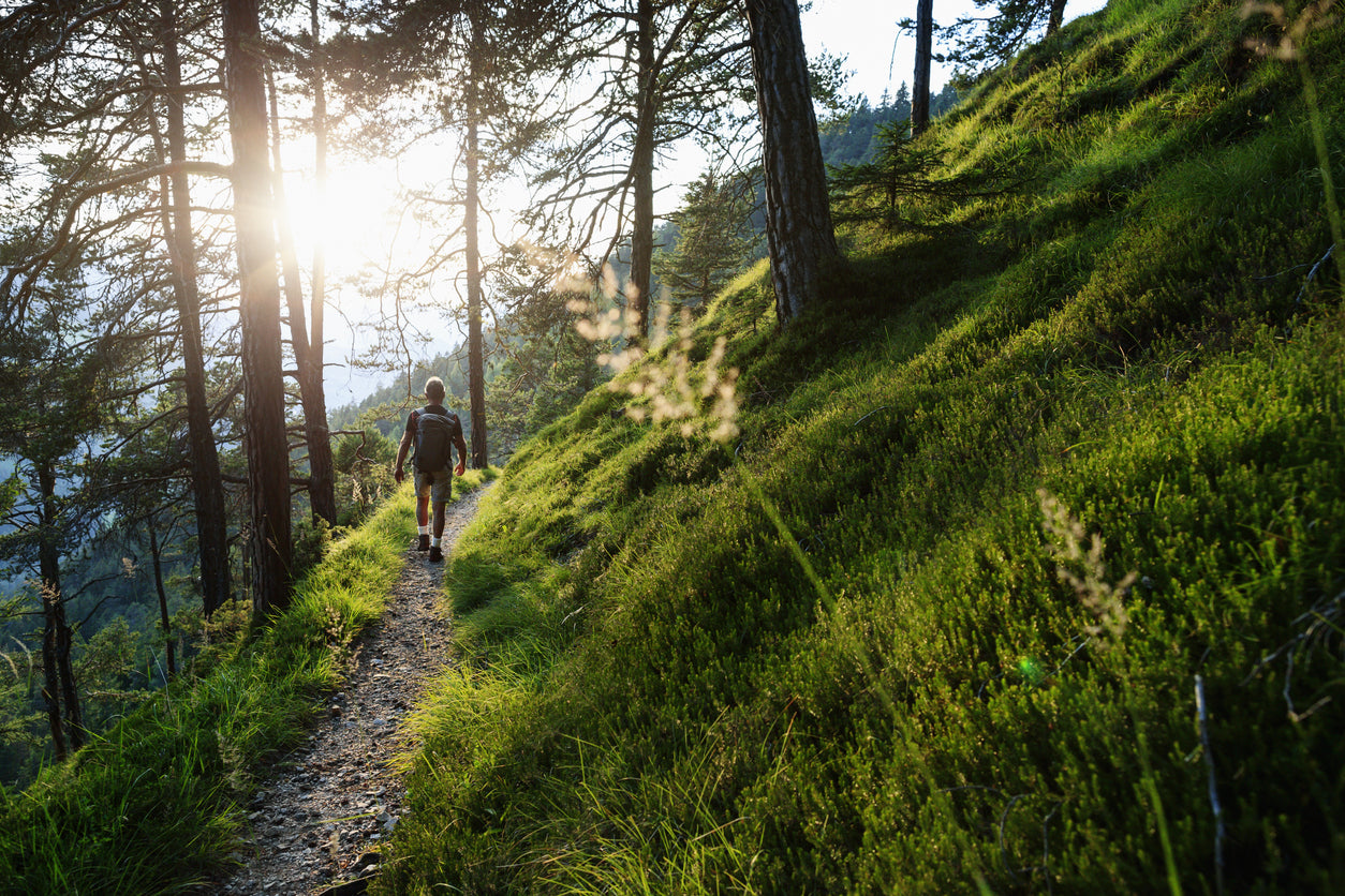 Man hiking in the mountains